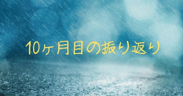 10ヶ月目を終えて